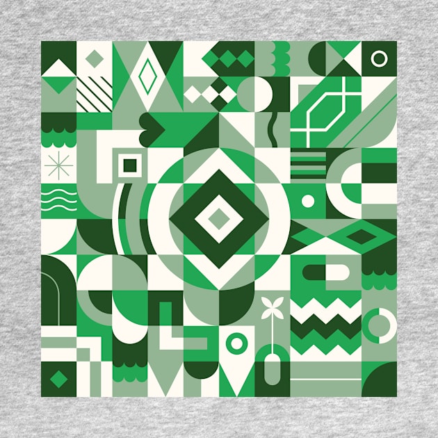 Green geometric pattern by Léo Alexandre